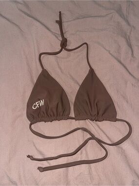 Women's Brown Triangle Bikini Top